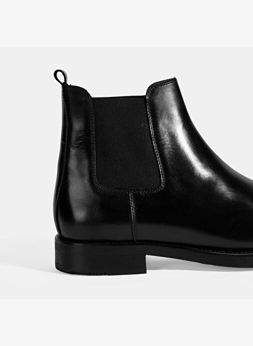 Erkek Siyah Lastikli Deri Bot - Görsel 7