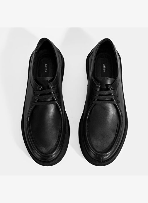 Erkek Siyah Bağcıklı Deri Günlük Ayakkabı - Görsel 7