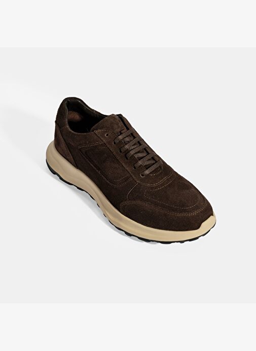 Erkek Kahve Bağcıklı Süet Spor Ayakkabı - Görsel 4