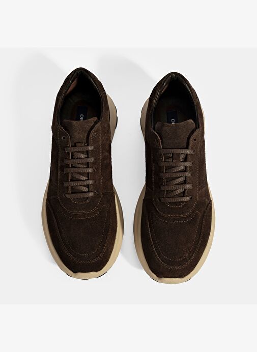 Erkek Kahve Bağcıklı Süet Spor Ayakkabı - Görsel 5