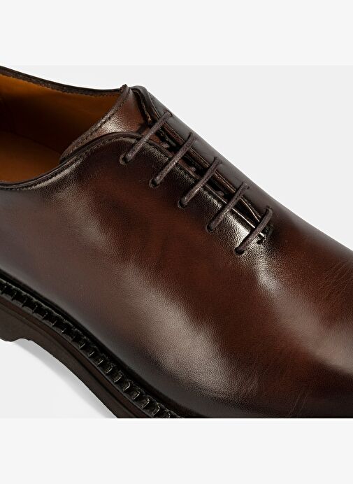 Erkek Kahve Bağcıklı Deri Klasik Ayakkabı - Görsel 7