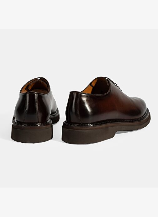 Erkek Kahve Bağcıklı Deri Klasik Ayakkabı - Görsel 9