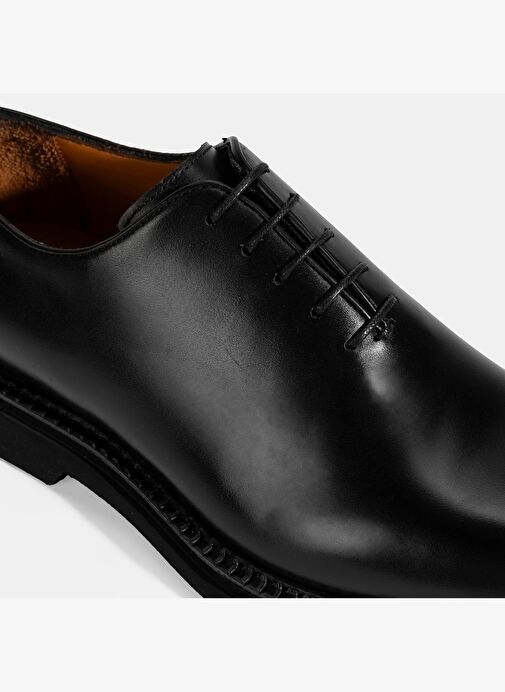 Erkek Siyah Bağcıklı Deri Klasik Ayakkabı - Görsel 7