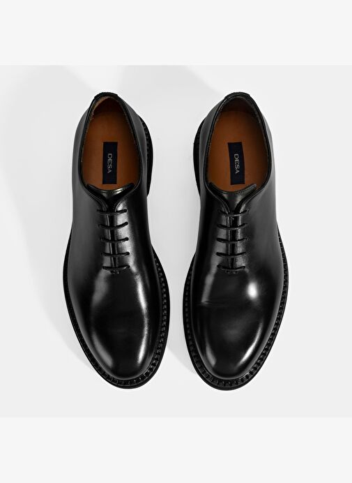 Erkek Siyah Bağcıklı Deri Klasik Ayakkabı - Görsel 8