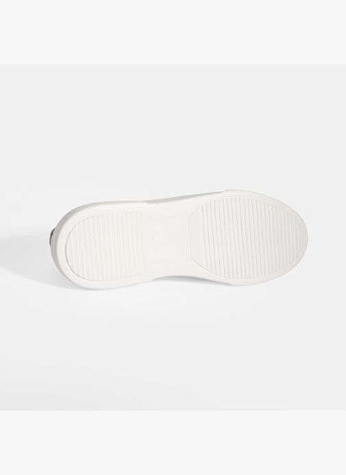 Erkek Beyaz Bağcıklı Deri Sneaker - Görsel 5