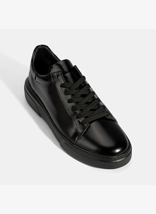 Erkek Siyah Bağcıklı Deri Günlük Ayakkabı - Görsel 5