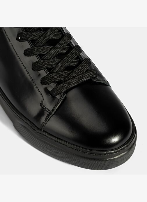 Erkek Siyah Bağcıklı Deri Günlük Ayakkabı - Görsel 7