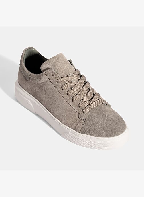 Erkek Gri Bağcıklı Deri Spor Ayakkabı - Görsel 6