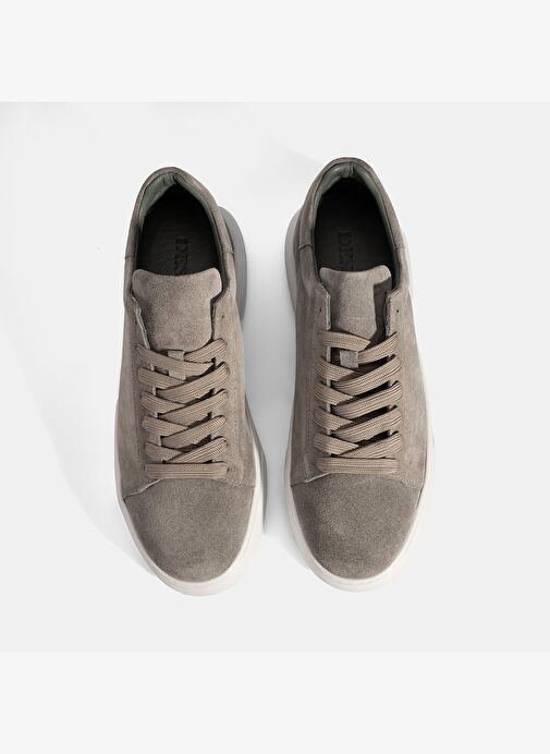 Erkek Gri Bağcıklı Deri Spor Ayakkabı - Görsel 8