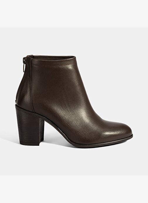 Kadın Kahve Kalın Topuklu Deri Bot - Görsel 3
