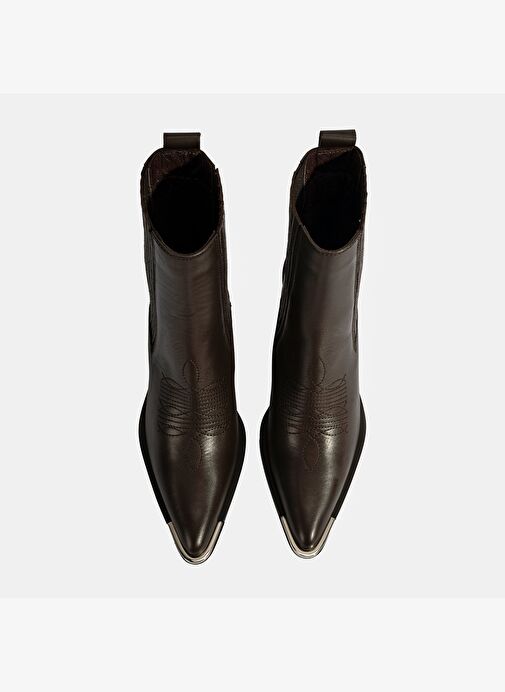 Desa Desa Kahverengi Kadın Kahve Kalın Topuklu Deri Bot | Boyner Kahverengi - 9. görsel