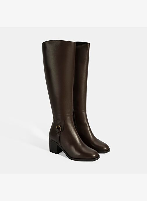 Desa Desa Kahverengi Kadın Kahve Kalın Topuklu Deri Çizme Bot | Boyner Kahverengi - 2. görsel