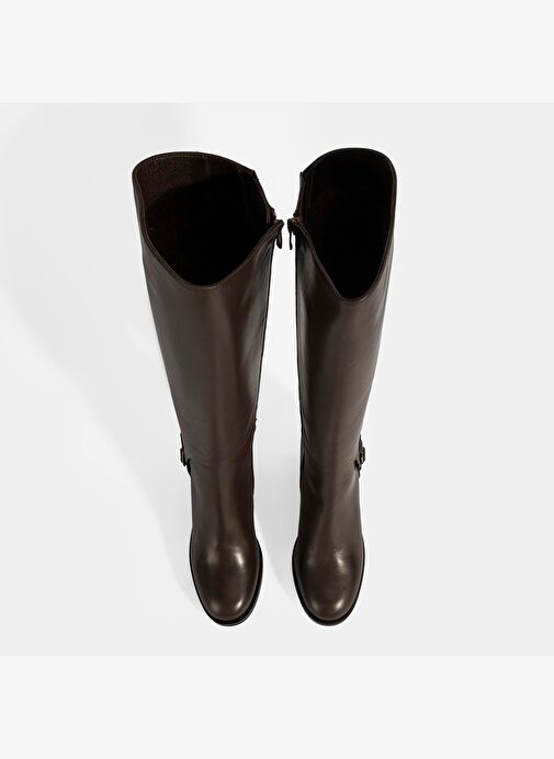 Desa Desa Kahverengi Kadın Kahve Kalın Topuklu Deri Çizme Bot | Boyner Kahverengi - 8. görsel