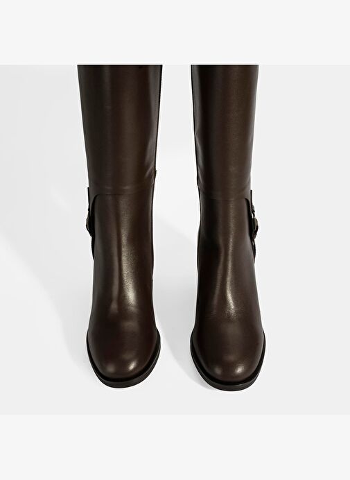 Desa Desa Kahverengi Kadın Kahve Kalın Topuklu Deri Çizme Bot | Boyner Kahverengi - 9. görsel