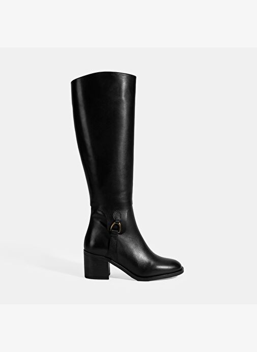 Desa Desa Kadın Siyah Kalın Topuklu Deri Çizme Bot | Boyner Siyah - 3. görsel