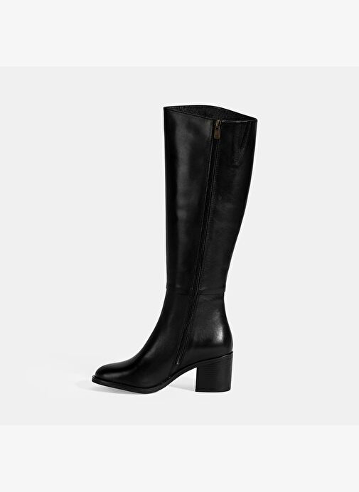 Desa Desa Kadın Siyah Kalın Topuklu Deri Çizme Bot | Boyner Siyah - 4. görsel