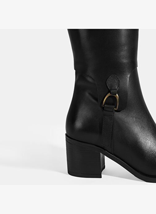 Desa Desa Kadın Siyah Kalın Topuklu Deri Çizme Bot | Boyner Siyah - 7. görsel