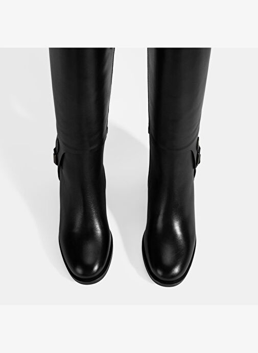 Desa Desa Kadın Siyah Kalın Topuklu Deri Çizme Bot | Boyner Siyah - 8. görsel