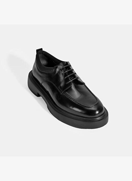 Erkek Siyah Bağcıklı Deri Günlük Ayakkabı - Görsel 6