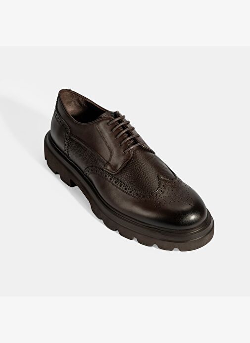 Erkek Kahve Bağcıklı Deri Günlük Ayakkabı - Görsel 6