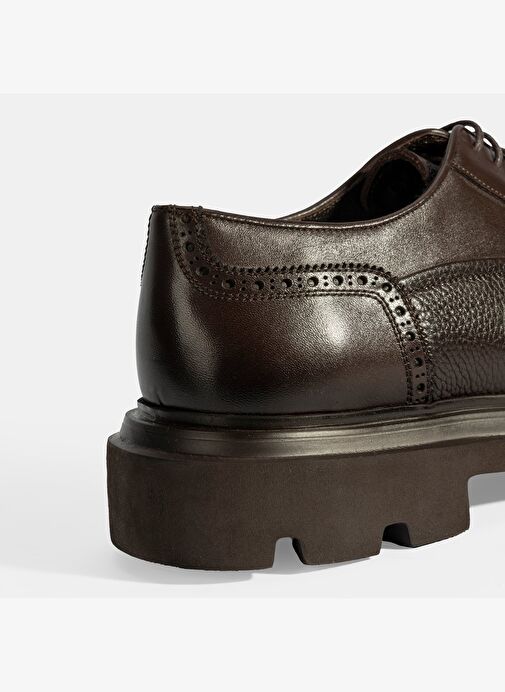 Erkek Kahve Bağcıklı Deri Günlük Ayakkabı - Görsel 8
