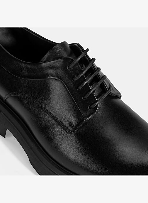 Erkek Siyah Bağcıklı Deri Klasik Ayakkabı - Görsel 7