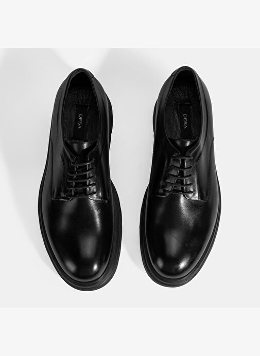 Erkek Siyah Bağcıklı Deri Klasik Ayakkabı - Görsel 8