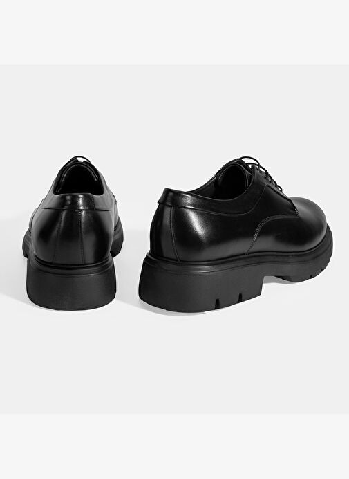 Erkek Siyah Bağcıklı Deri Klasik Ayakkabı - Görsel 9