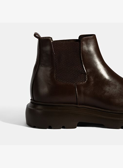 Erkek Kahve Lastikli Deri Bot - Görsel 7