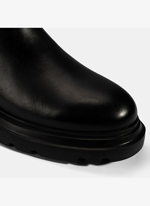 Erkek Siyah Lastikli Deri Bot - Görsel 7