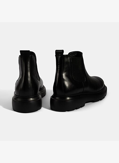 Erkek Siyah Lastikli Deri Bot - Görsel 9