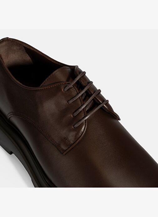 Erkek Kahve Bağcıklı Deri Klasik Ayakkabı - Görsel 7