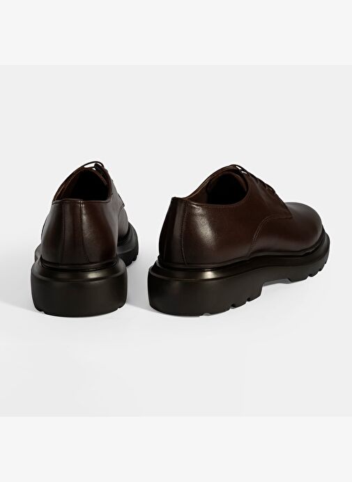 Erkek Kahve Bağcıklı Deri Klasik Ayakkabı - Görsel 9