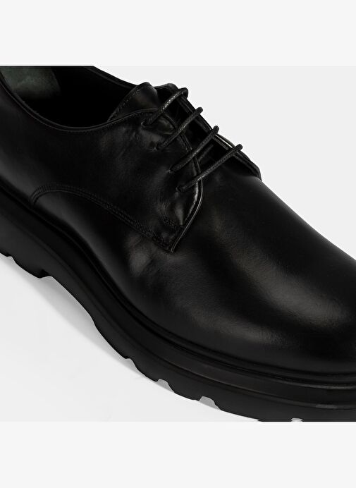 Erkek Siyah Bağcıklı Deri Klasik Ayakkabı - Görsel 7