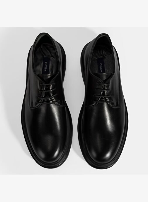 Erkek Siyah Bağcıklı Deri Klasik Ayakkabı - Görsel 8