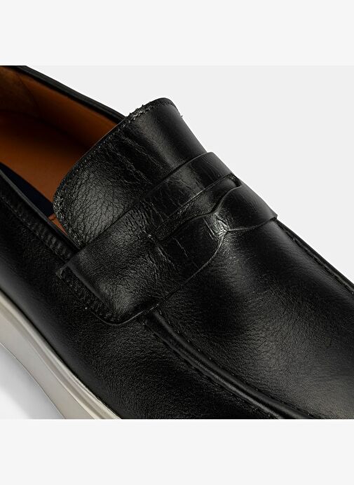 Erkek Siyah Deri Loafer - Görsel 7