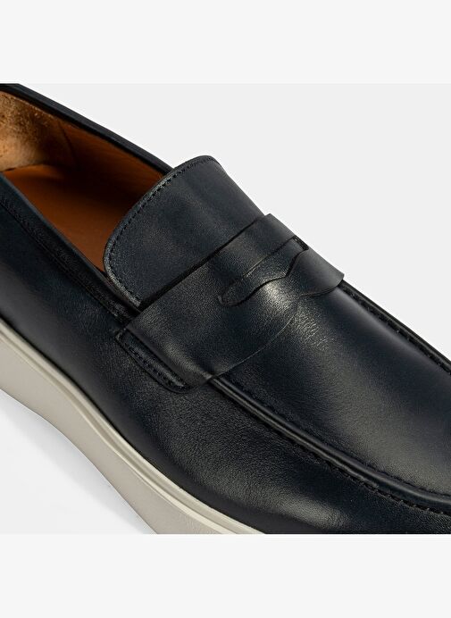 Erkek Lacivert Deri Loafer - Görsel 7