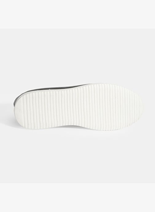Erkek Siyah Bağcıklı Deri Sneaker - Görsel 5