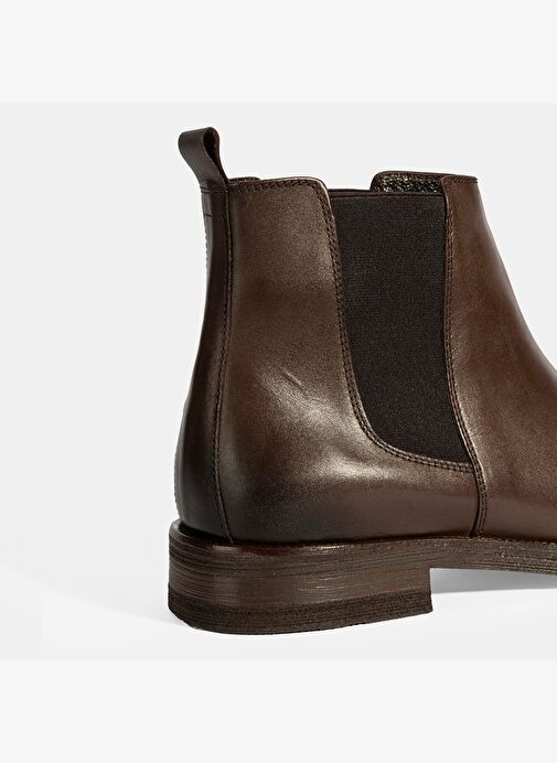 Erkek Kahve Lastik Detaylı Deri Bot - Görsel 7