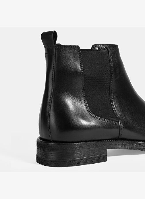 Erkek Siyah Lastik Detaylı Deri Bot - Görsel 7
