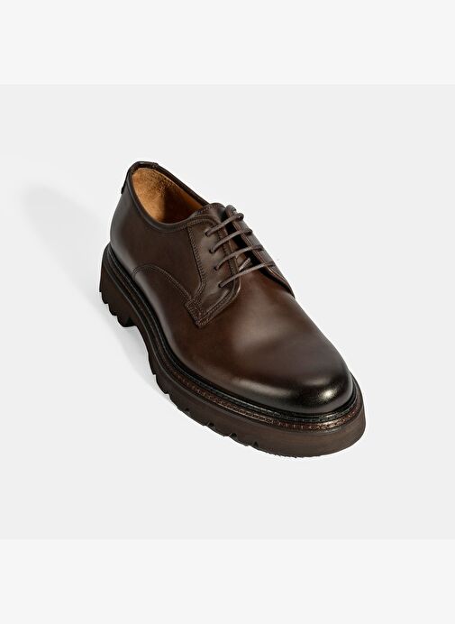 Erkek Kahve Bağcıklı Günlük Deri Ayakkabı - Görsel 6