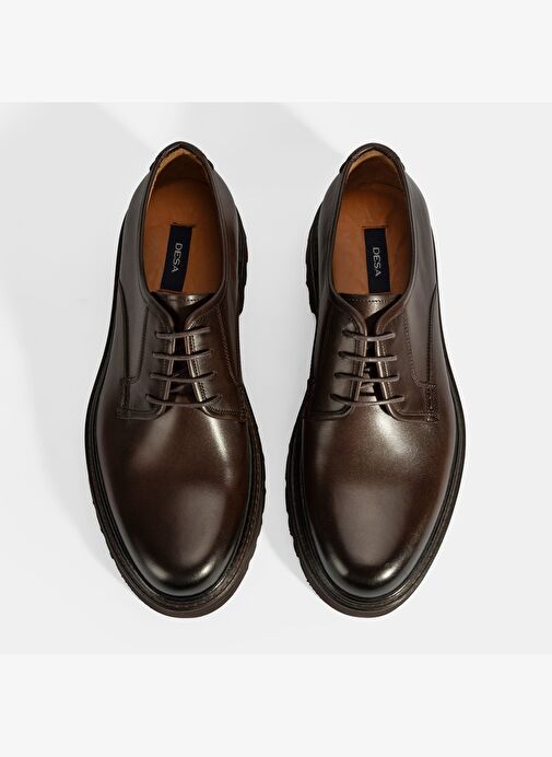 Erkek Kahve Bağcıklı Günlük Deri Ayakkabı - Görsel 8