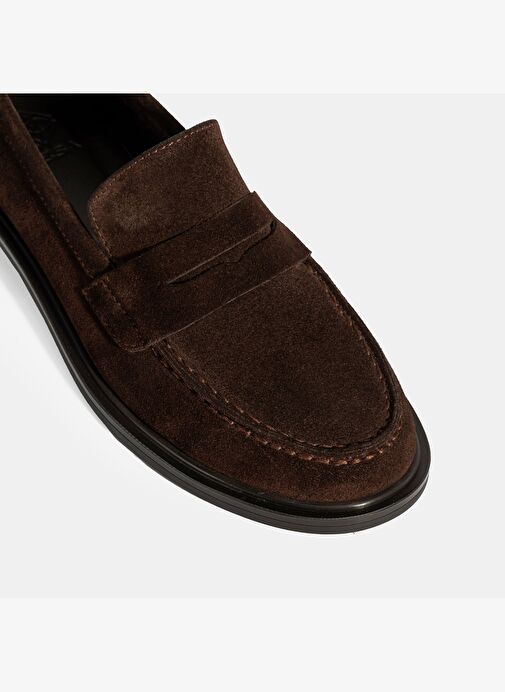Kadın Kahve Süet Loafer - Görsel 7