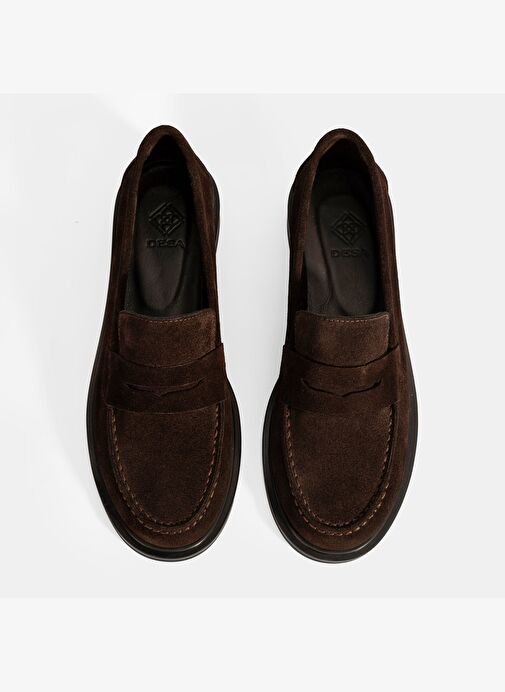 Kadın Kahve Süet Loafer - Görsel 8