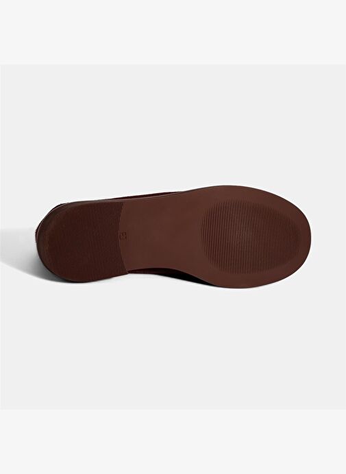 Kadın Bordo Süet Loafer - Görsel 5