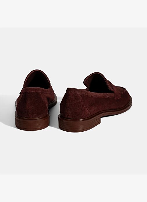 Kadın Bordo Süet Loafer - Görsel 9