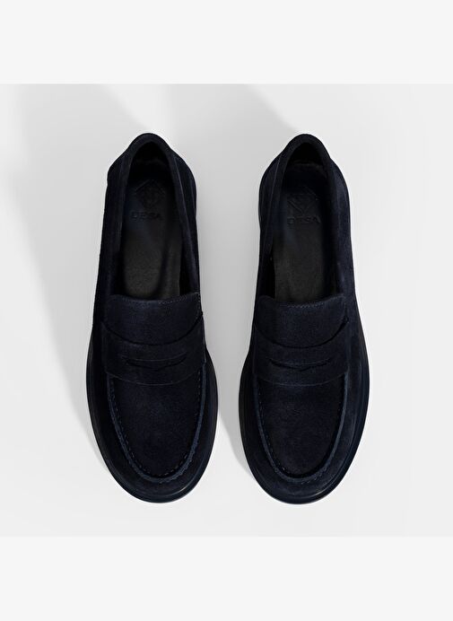Kadın Lacivert Süet Loafer - Görsel 8
