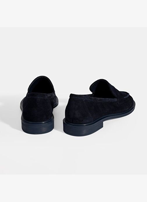 Kadın Lacivert Süet Loafer - Görsel 9