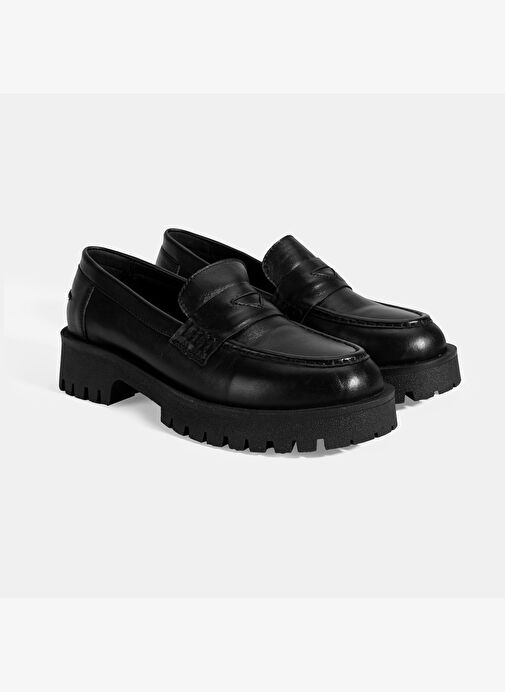 Kadın Siyah Deri Loafer - Görsel 2