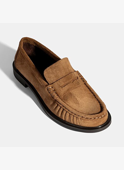 Kadın Taba Süet Deri Loafer - Görsel 6